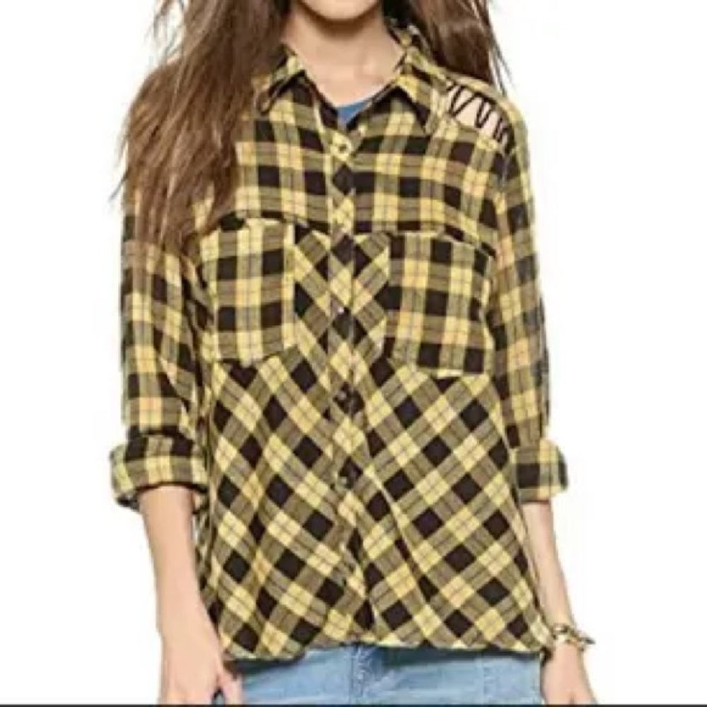 Free People Plaid Flannel Shirt